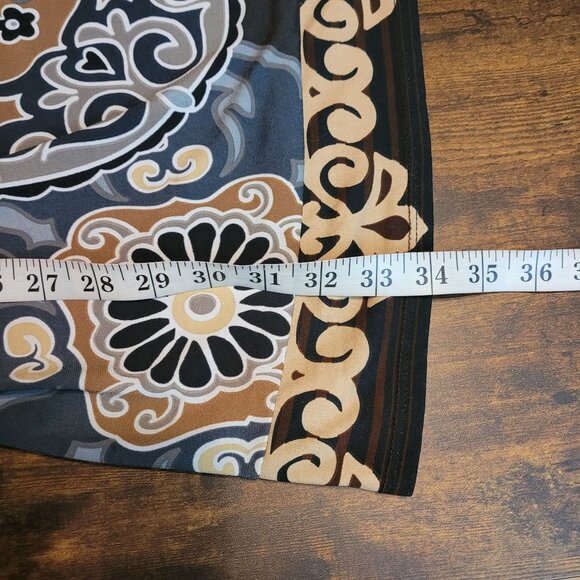 Hale Bob Shift Dress M Surplice Front Flare Sleeve V Neck Ruched Side Boho - Picture 8 of 9